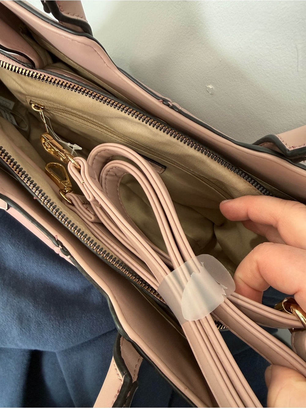 Women's Structured Satchel in Dusty Rose - Picture 5 of 5